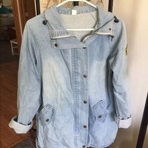 Oversized Jean Jacket (Patch On One Sleeve)